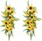 Summer 2PCS Artificial Sunflower Garland – Silk Sunflower Vine with Green Leaves and White Flowers for Home, Kitchen, Garden, and Wedding Arch Decor